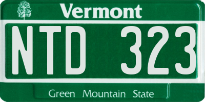 VT license plate NTD323