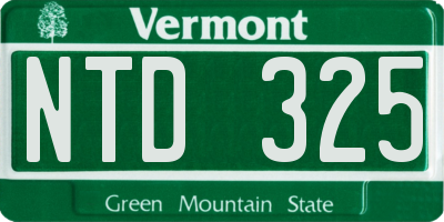 VT license plate NTD325