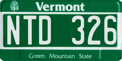 VT license plate NTD326