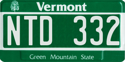 VT license plate NTD332