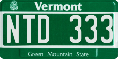 VT license plate NTD333