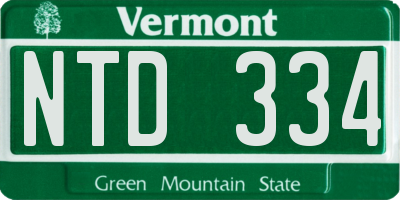 VT license plate NTD334