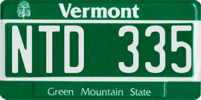 VT license plate NTD335