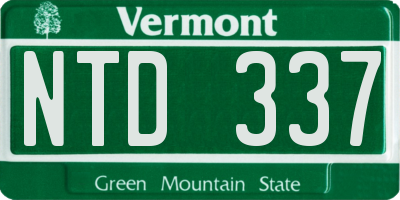 VT license plate NTD337