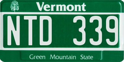 VT license plate NTD339