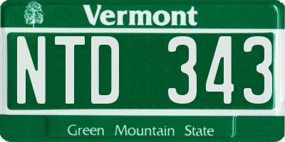 VT license plate NTD343