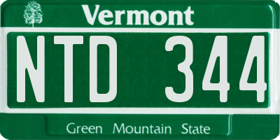VT license plate NTD344