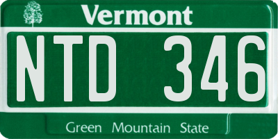 VT license plate NTD346