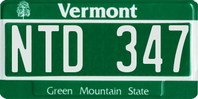 VT license plate NTD347