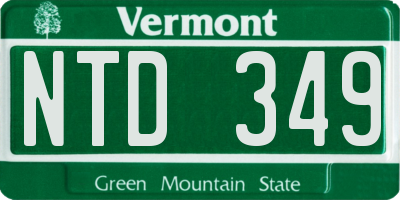 VT license plate NTD349