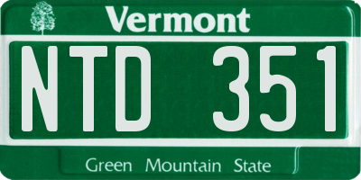 VT license plate NTD351