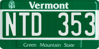 VT license plate NTD353