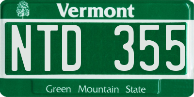 VT license plate NTD355