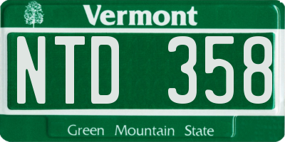 VT license plate NTD358