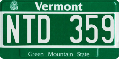 VT license plate NTD359
