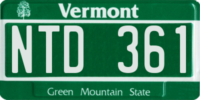 VT license plate NTD361