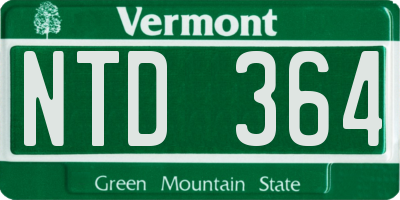 VT license plate NTD364
