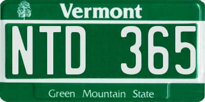VT license plate NTD365