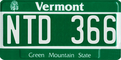 VT license plate NTD366