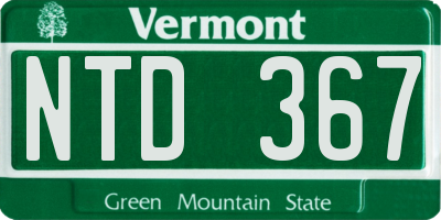VT license plate NTD367