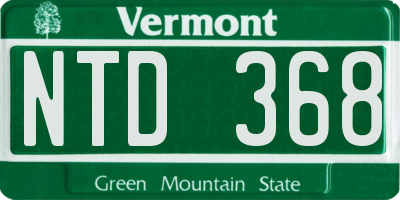 VT license plate NTD368