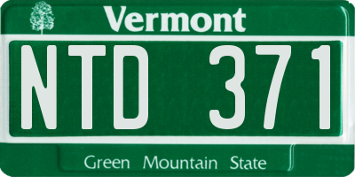 VT license plate NTD371