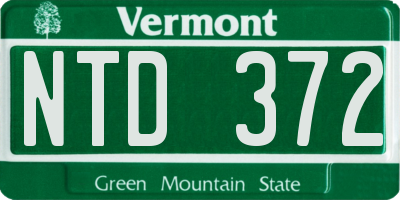 VT license plate NTD372