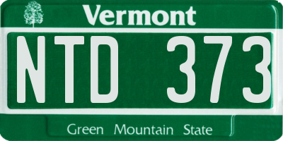 VT license plate NTD373