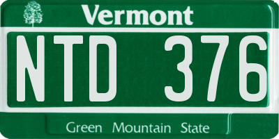VT license plate NTD376