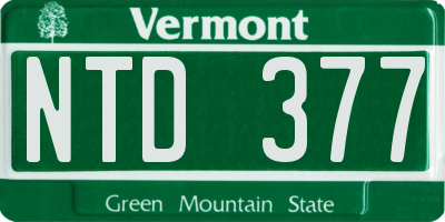 VT license plate NTD377