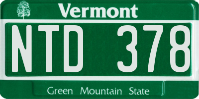 VT license plate NTD378