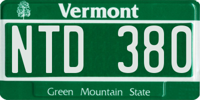 VT license plate NTD380
