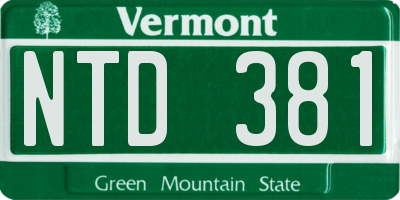 VT license plate NTD381