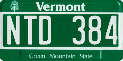 VT license plate NTD384