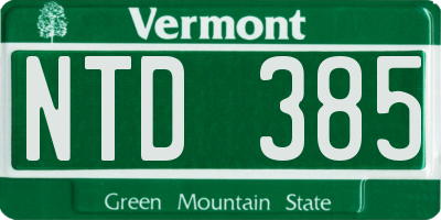 VT license plate NTD385