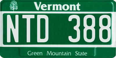 VT license plate NTD388