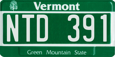 VT license plate NTD391