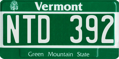 VT license plate NTD392