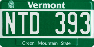 VT license plate NTD393