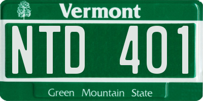 VT license plate NTD401