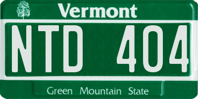 VT license plate NTD404