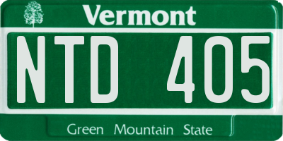 VT license plate NTD405