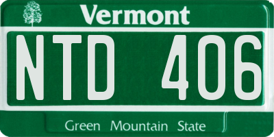 VT license plate NTD406