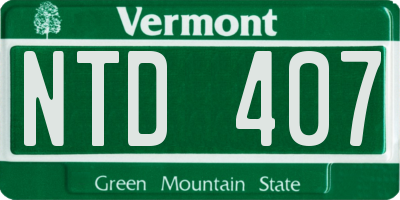 VT license plate NTD407