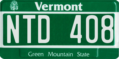 VT license plate NTD408