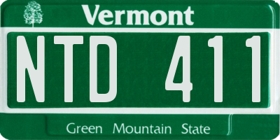 VT license plate NTD411