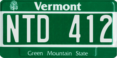 VT license plate NTD412