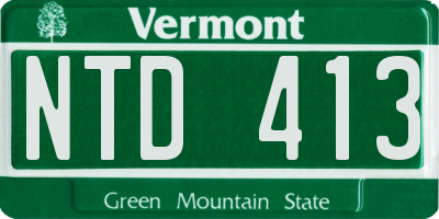VT license plate NTD413