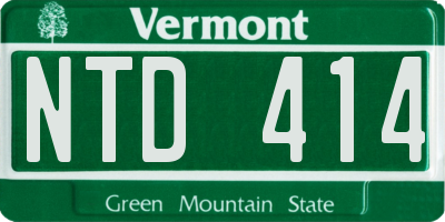 VT license plate NTD414