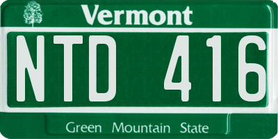 VT license plate NTD416